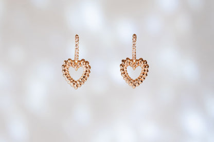 Open Heart Drop Earrings