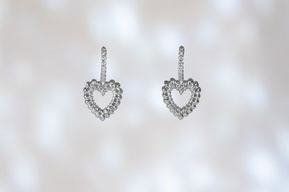 Open Heart Drop Earrings