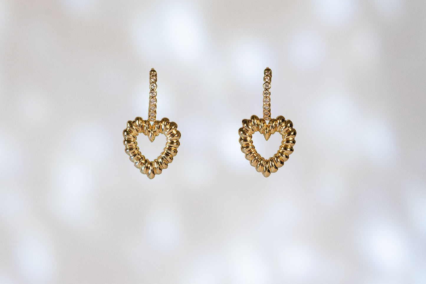 Open Heart Drop Earrings